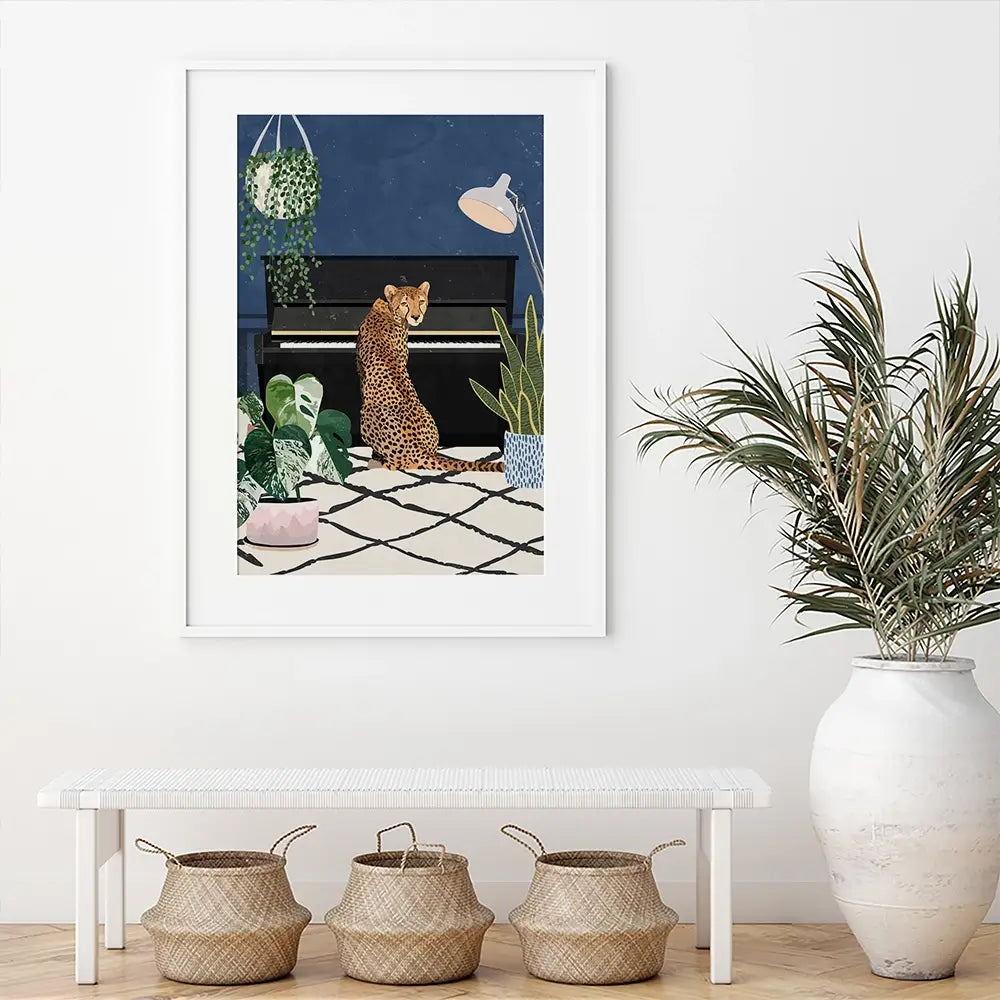 At The Piano Framed Art Print