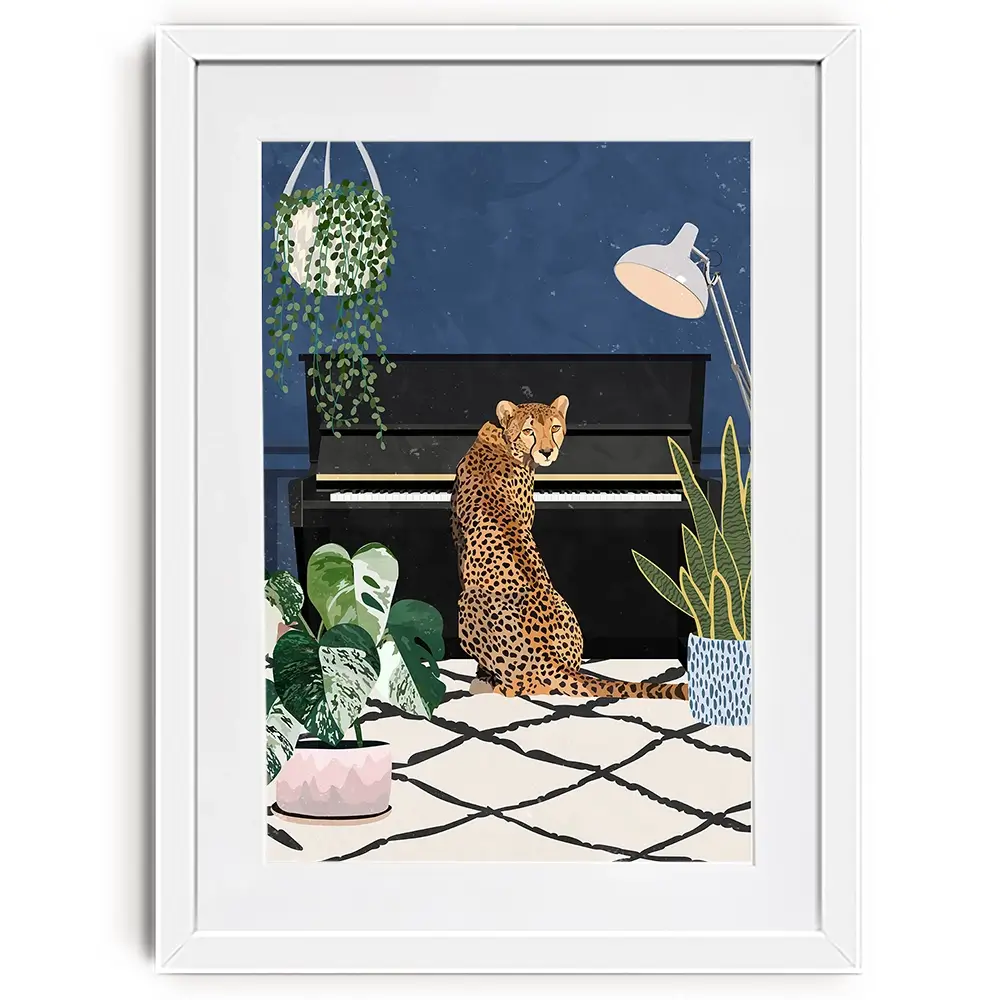 At The Piano Framed Art Print