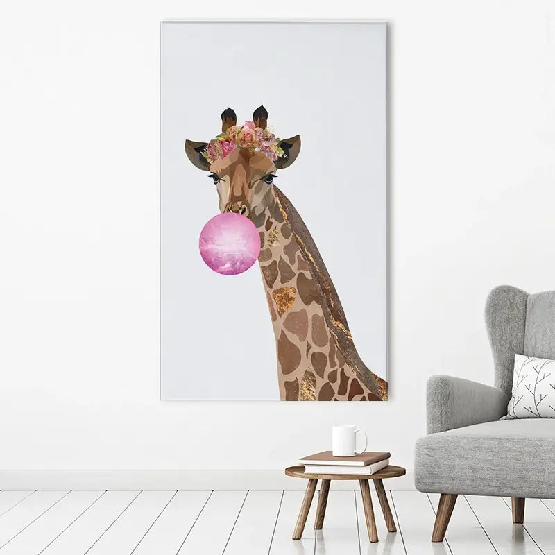 Bubblegum Giraffe Canvas Print