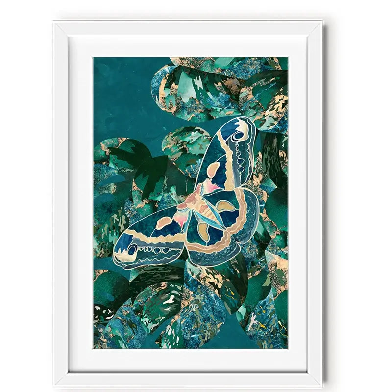 Moth Jungle Framed Art Print