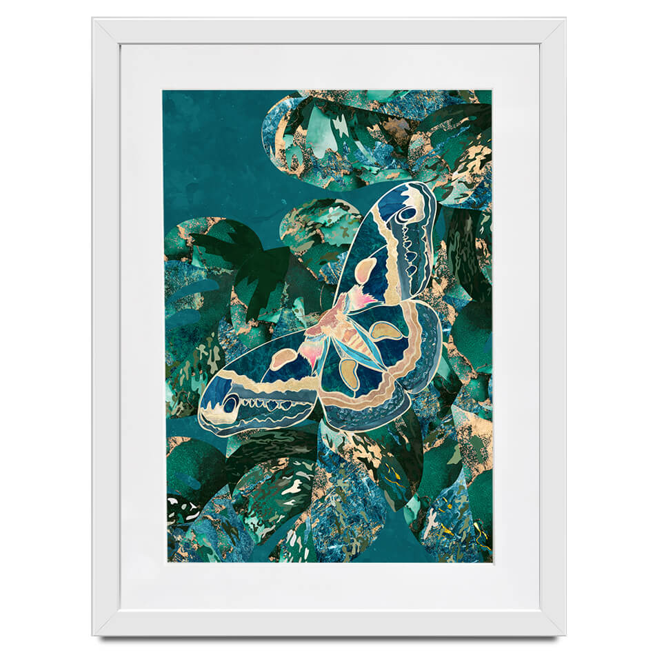 Moth Jungle Framed Art Print