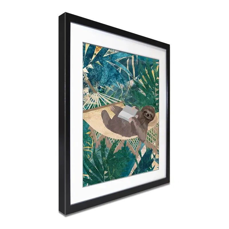 Sloth Jungle Framed Art Print