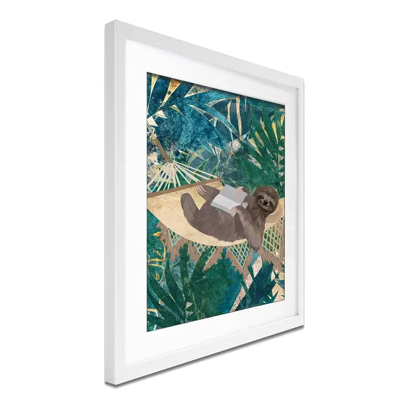 Sloth Jungle Framed Art Print