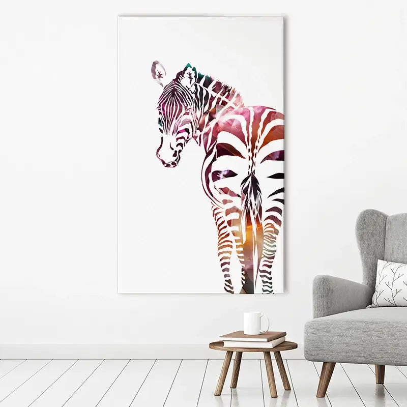 Zebra On White Canvas Print