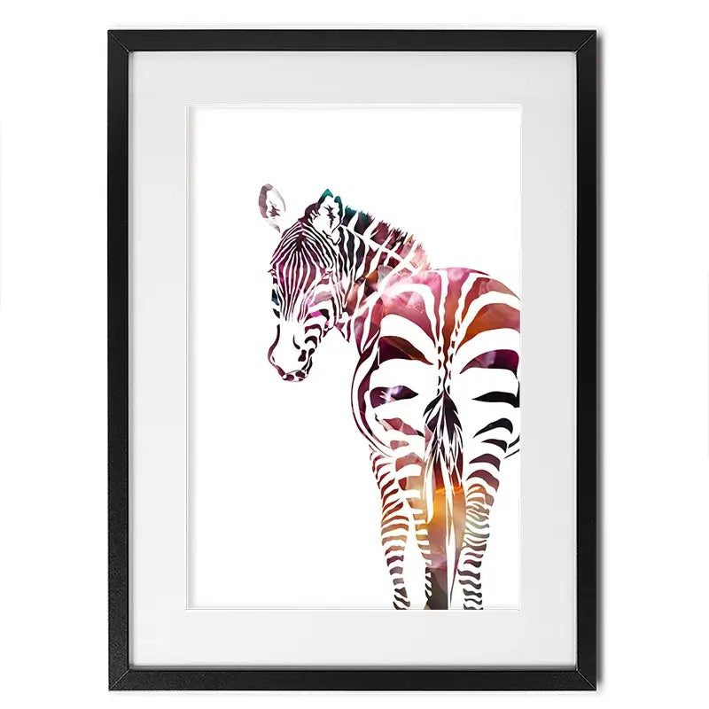 Zebra On White Framed Art Print