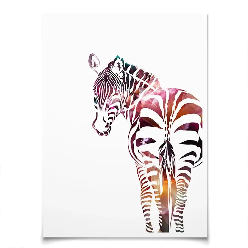 Zebra On White Art Print