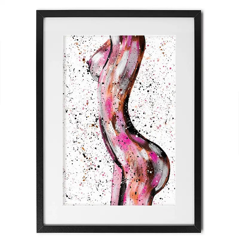 Pink Curves Framed Art Print