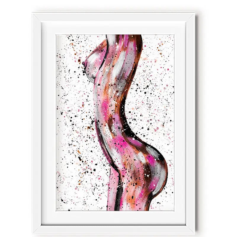 Pink Curves Framed Art Print