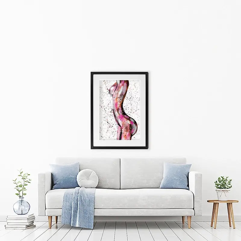 Pink Curves Framed Art Print