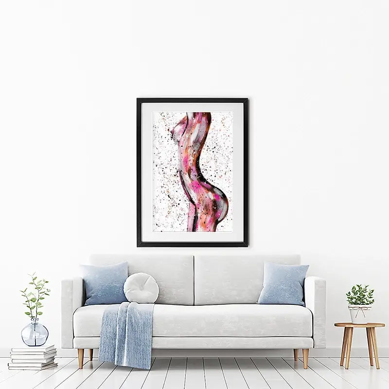 Pink Curves Framed Art Print