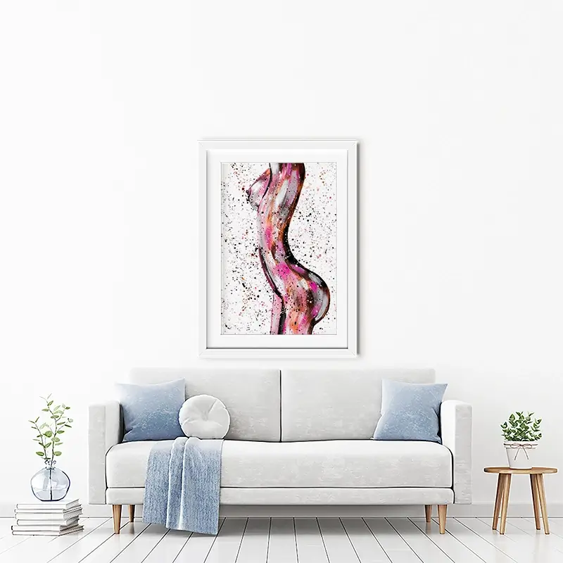 Pink Curves Framed Art Print