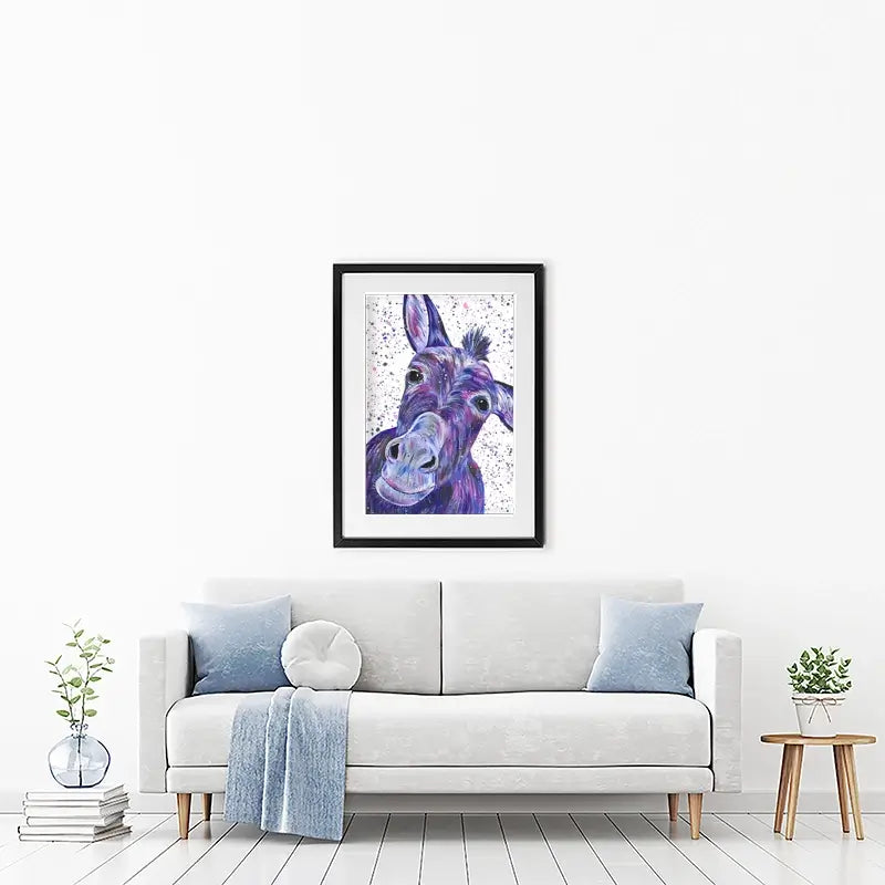 Purple Donkey Framed Art Print