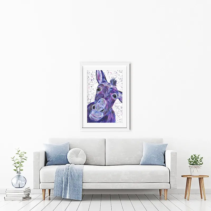 Purple Donkey Framed Art Print