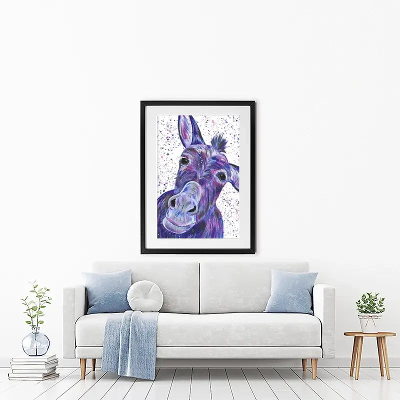 Purple Donkey Framed Art Print