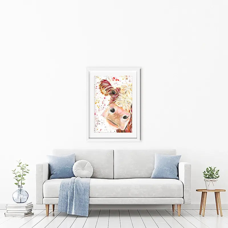 Caleb Cow Framed Art Print