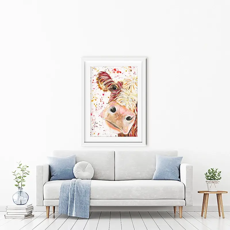 Caleb Cow Framed Art Print