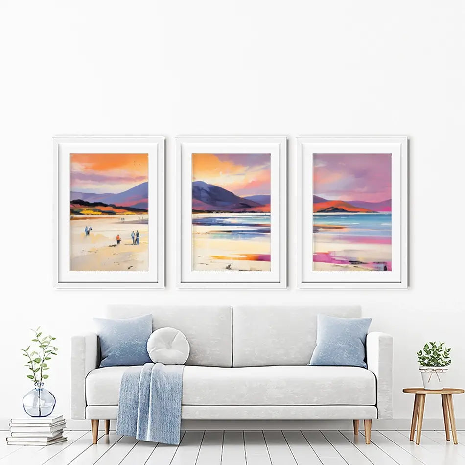 Beach Stroll Framed Art Print Trio