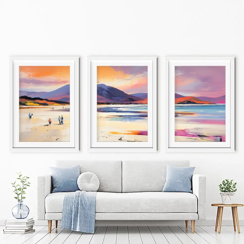 Beach Stroll Framed Art Print Trio