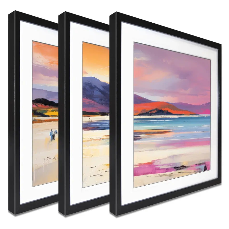 Beach Stroll Framed Art Print Trio