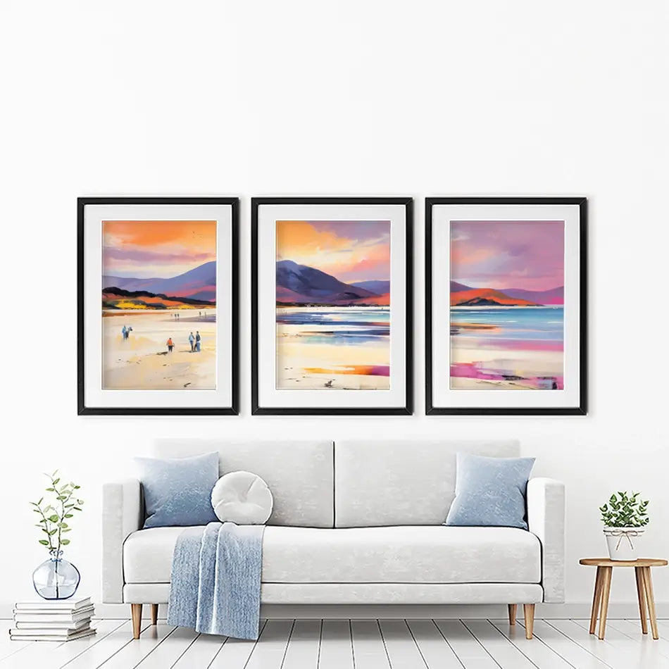 Beach Stroll Framed Art Print Trio