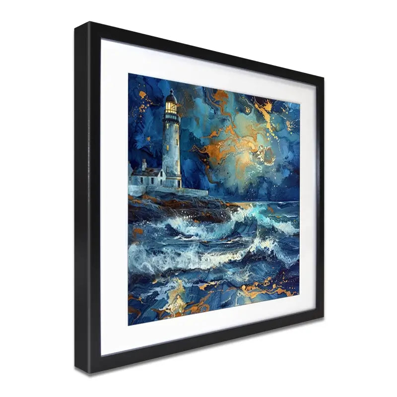 Stormy Lighthouse Framed Art Print