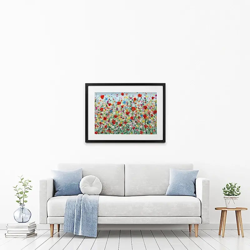 Poppy Flurry Framed Art Print