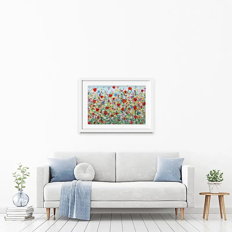 Poppy Flurry Framed Art Print