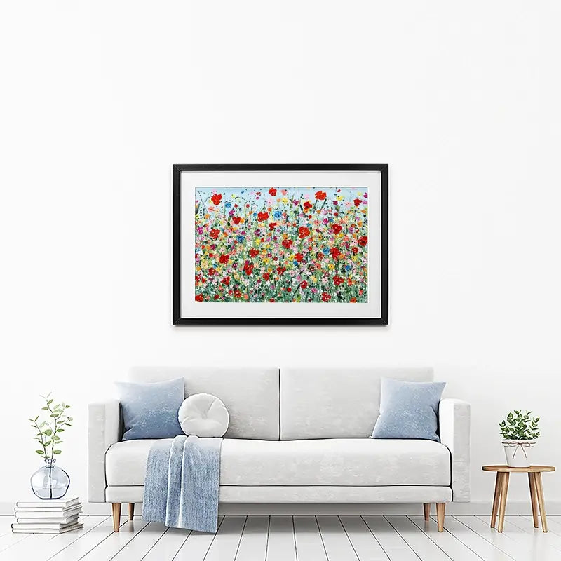 Poppy Flurry Framed Art Print