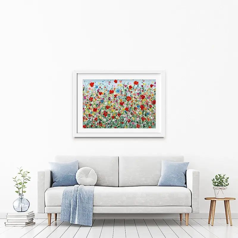 Poppy Flurry Framed Art Print