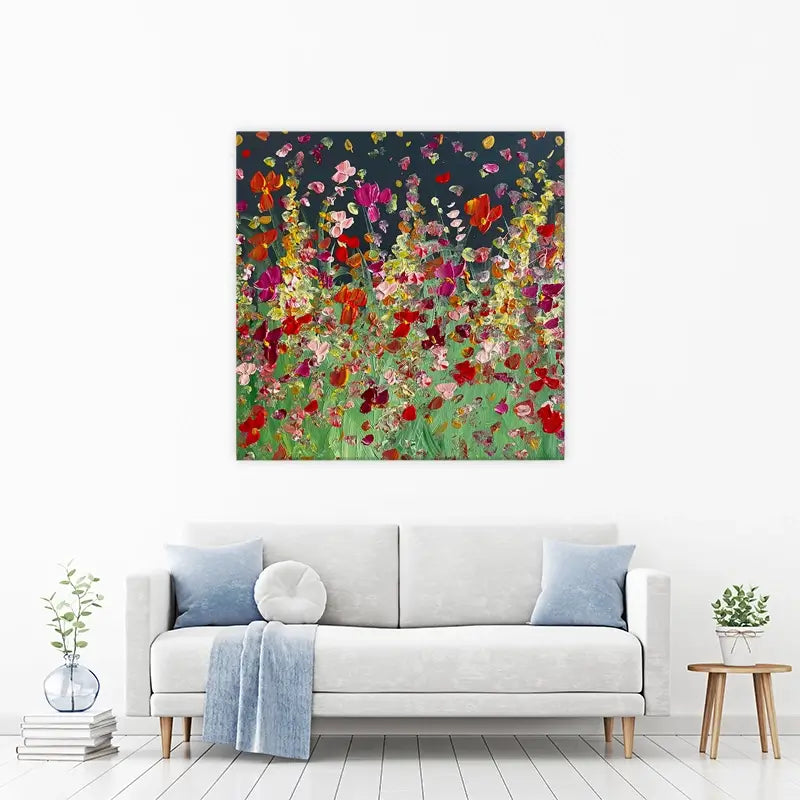 Evening Meadow In Autumn Canvas Print