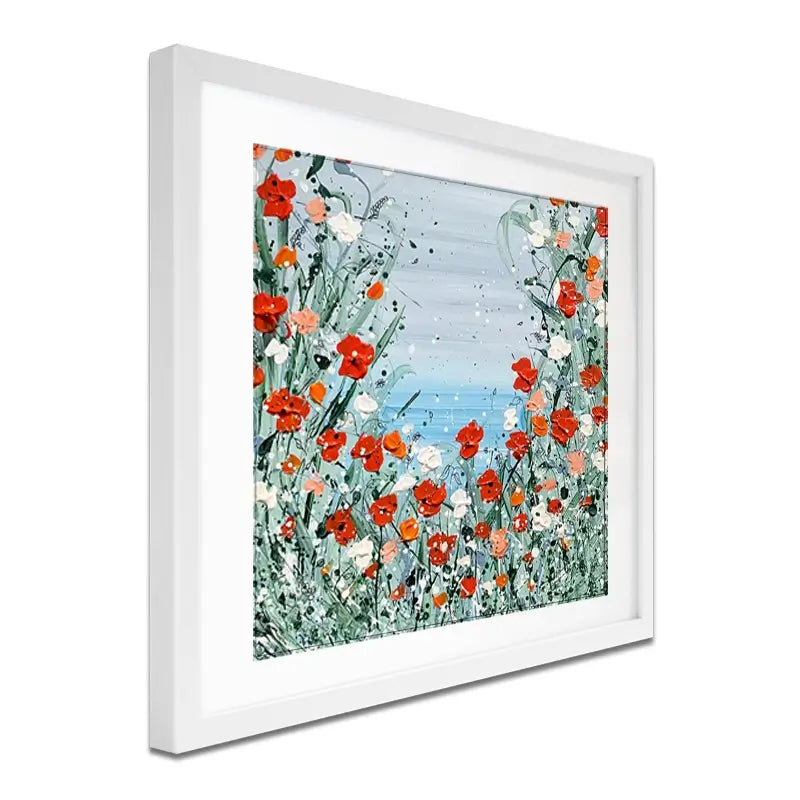 Poppies By The Sea Framed Art Print