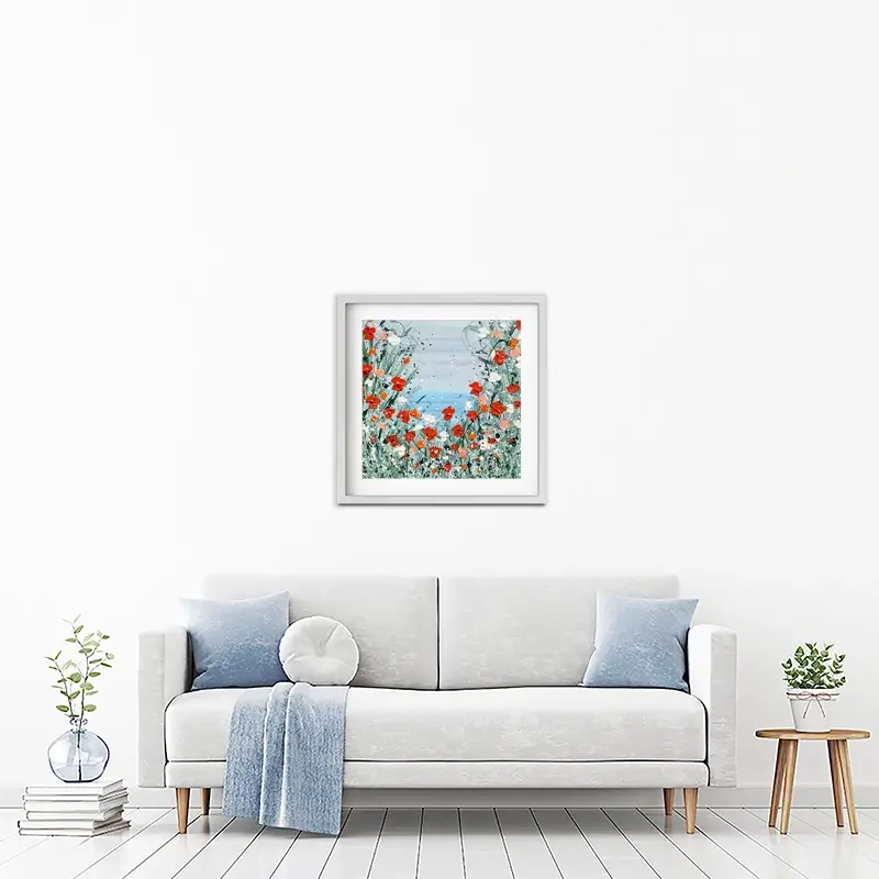 Poppies By The Sea Framed Art Print