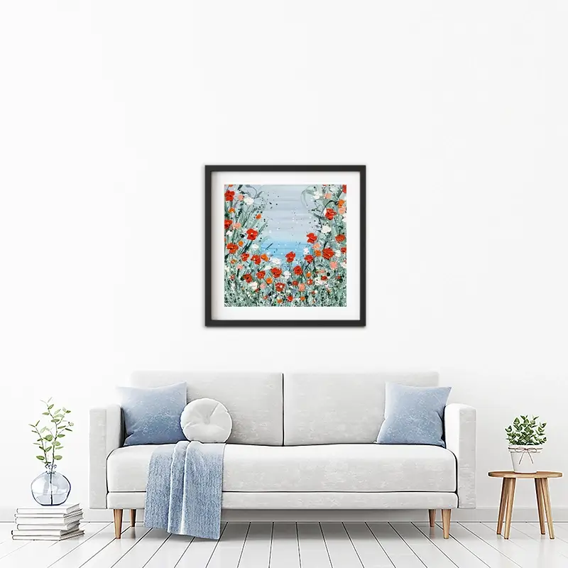 Poppies By The Sea Framed Art Print