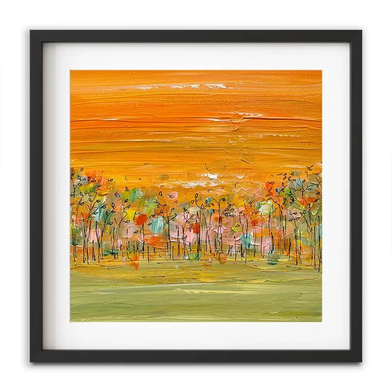 Sunrise Over The Forest Framed Art Print