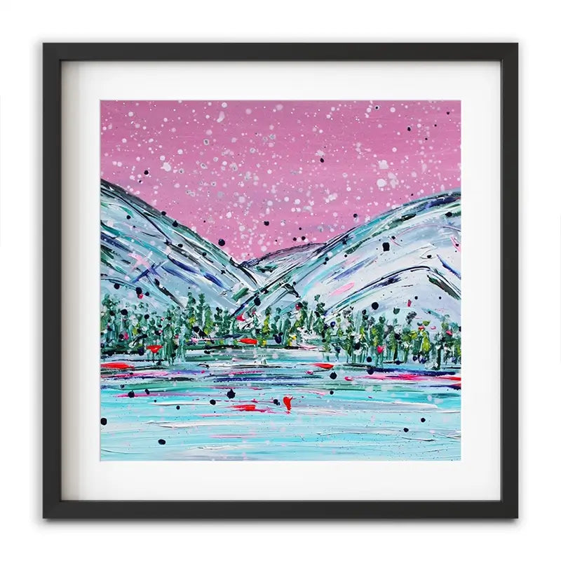 Winter Mountain Escape Framed Art Print