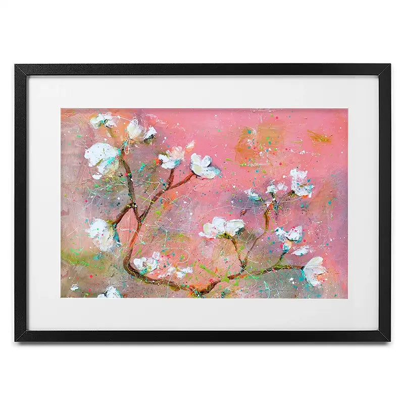 Delicate Pink Blossoms Framed Art Print