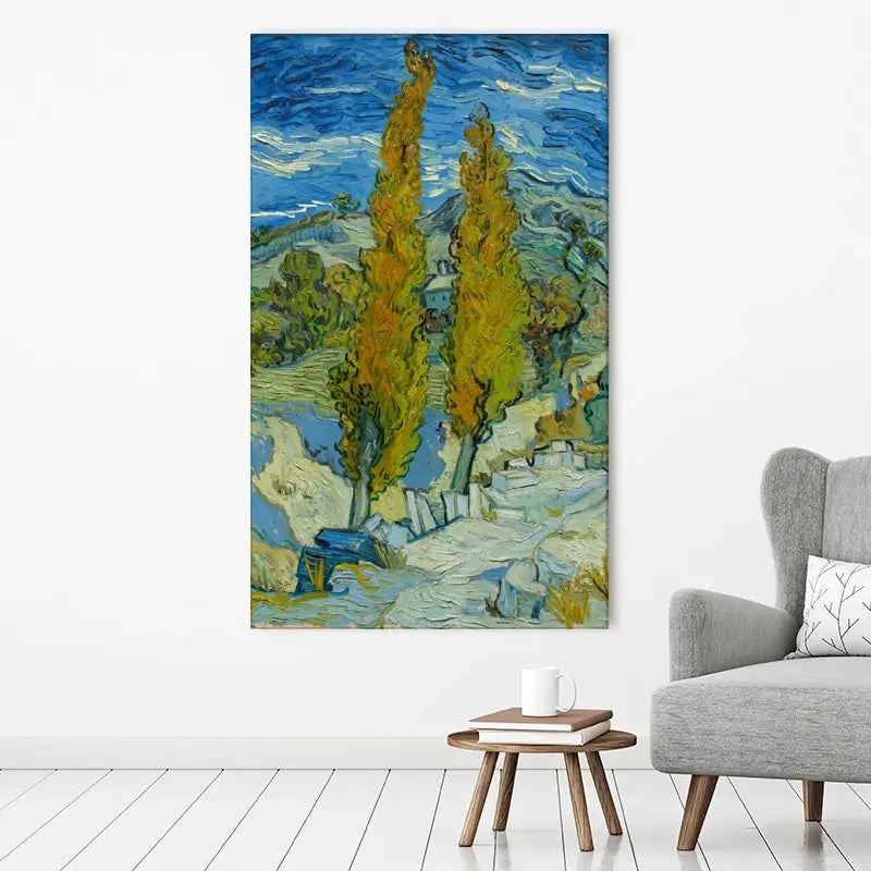 Two Poplars In The Alpilles Near Saint-Remy Canvas Print