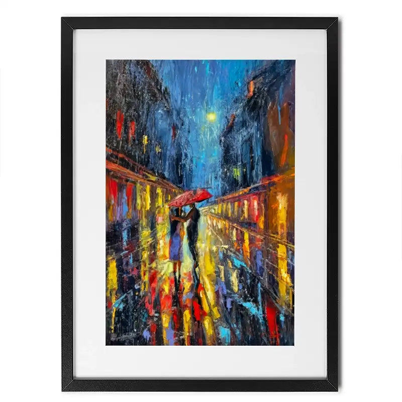 Rainy Date Night Framed Art Print