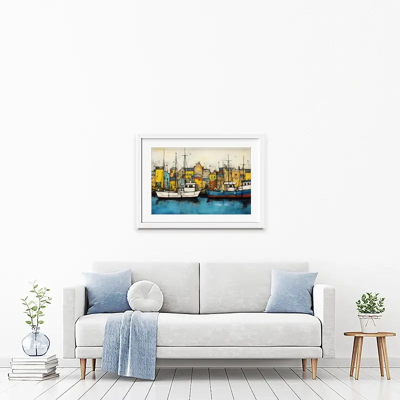 The Boats Are In Framed Art Print