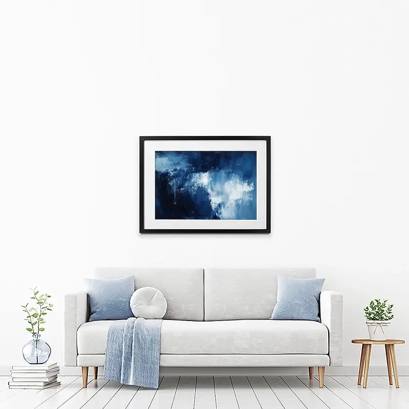 Abstract Blue Framed Art Print