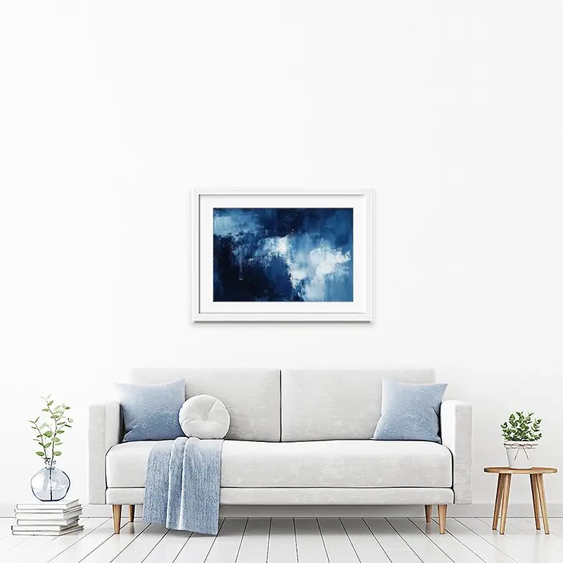 Abstract Blue Framed Art Print