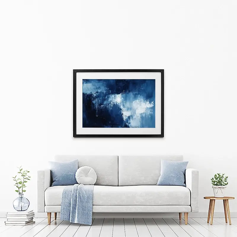 Abstract Blue Framed Art Print