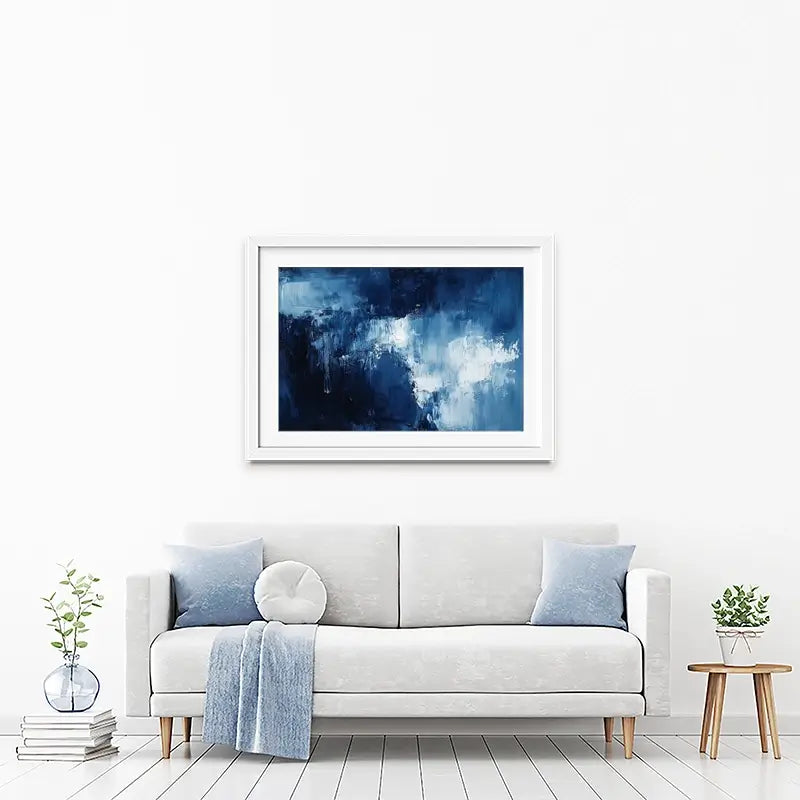 Abstract Blue Framed Art Print