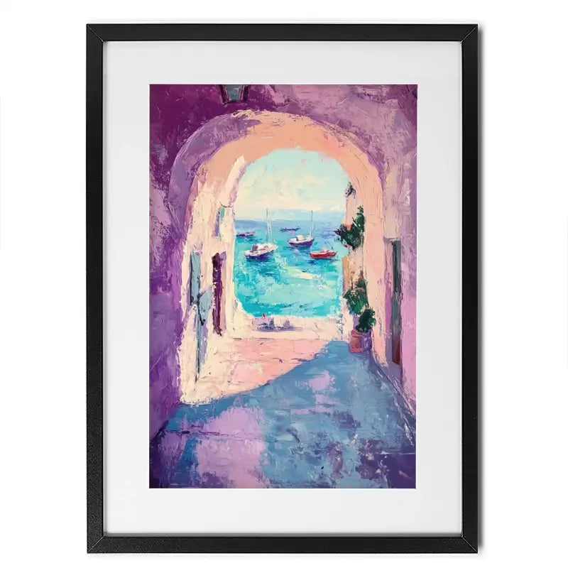 Purple Tunnel To The Sea Framed Art Print