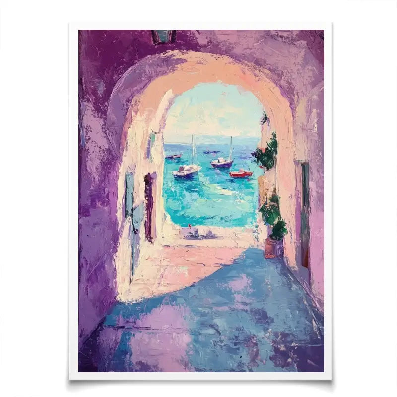 Purple Tunnel To The Sea Art Print