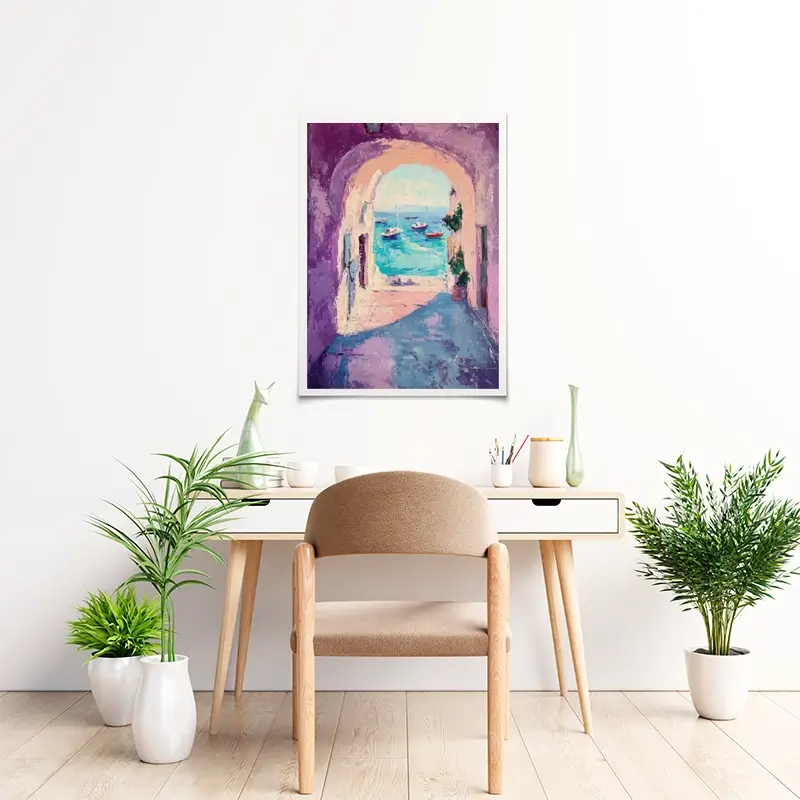 Purple Tunnel To The Sea Art Print