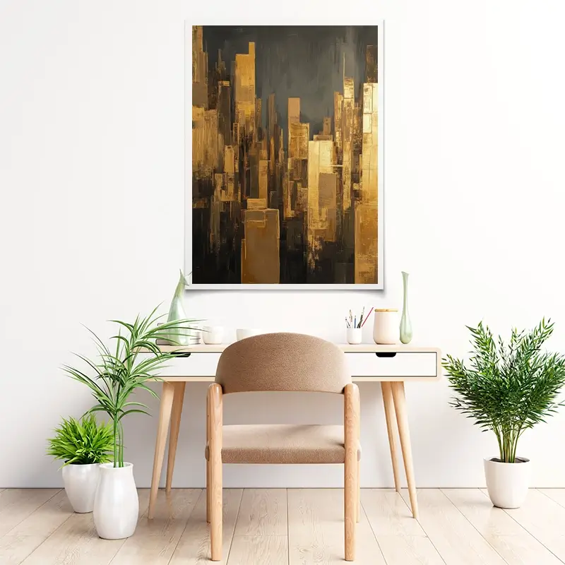 Golden Skyscrapers Art Print