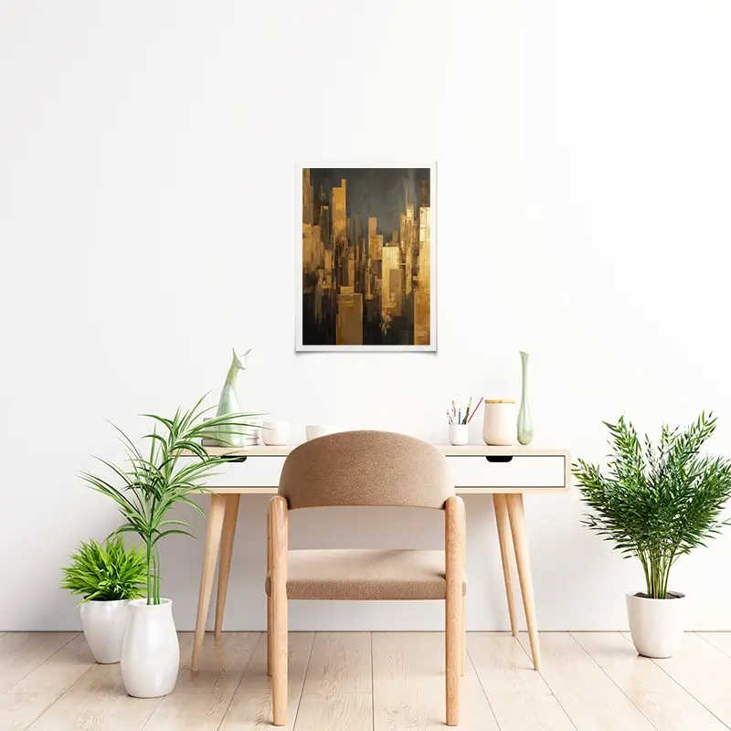 Golden Skyscrapers Art Print