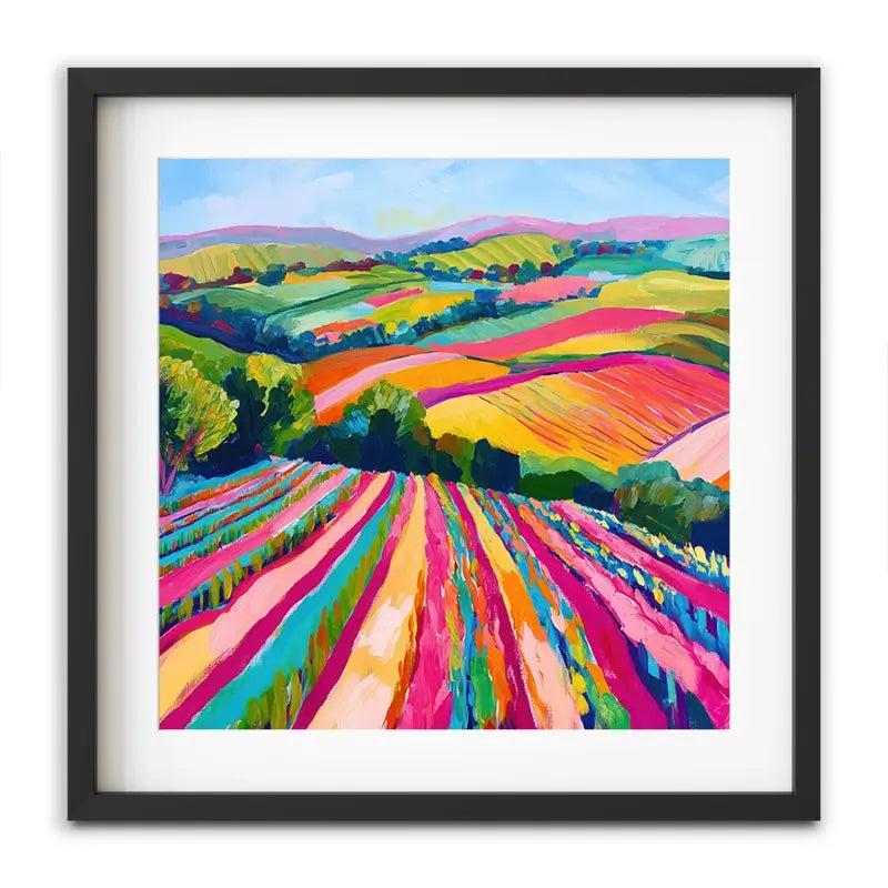 Colourful Hills Framed Art Print