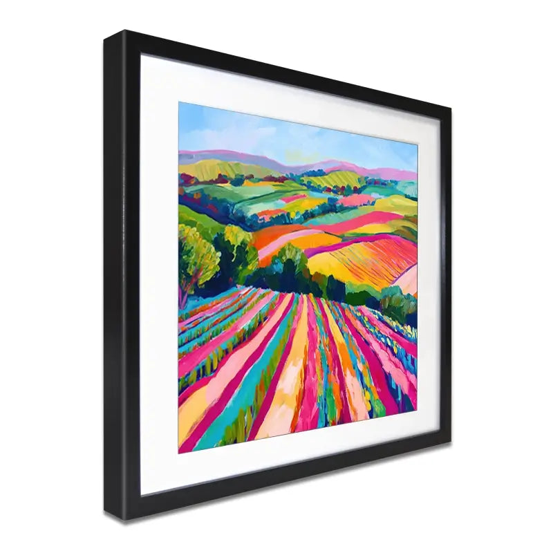 Colourful Hills Framed Art Print